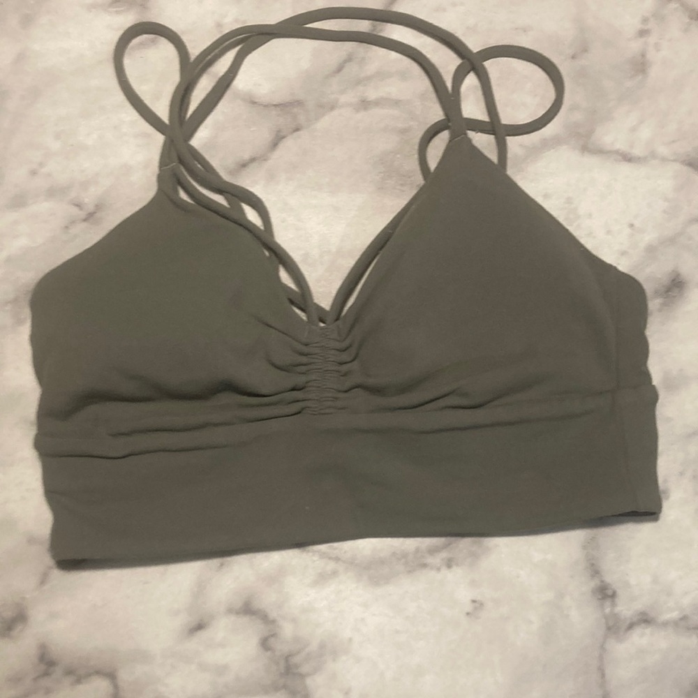 Lululemon athletica Strappy Olive Green Bralette - Picture 8 of 16